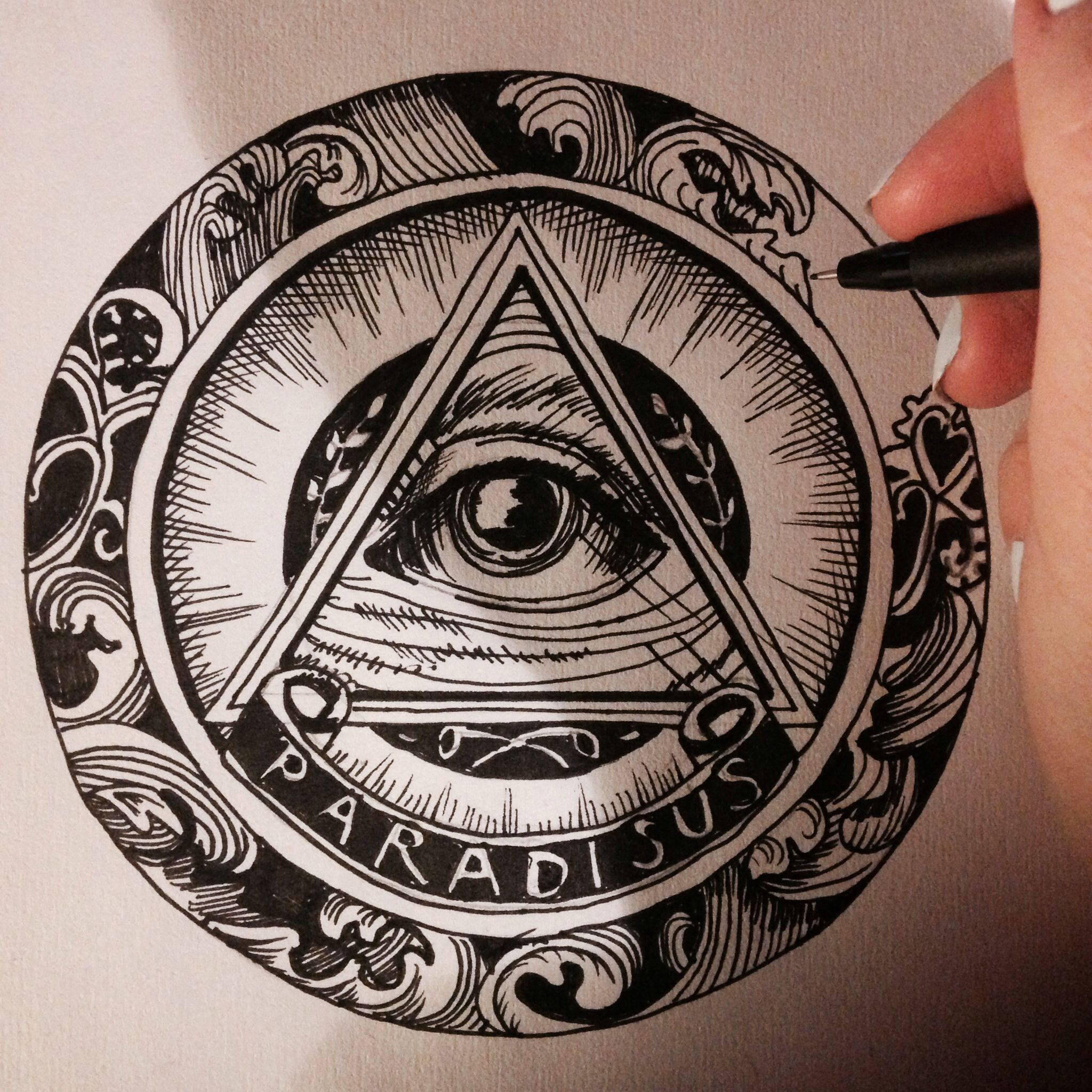 2048x2048 All Seeing Eye, Hand Drawing Tatoos Hand Drawn