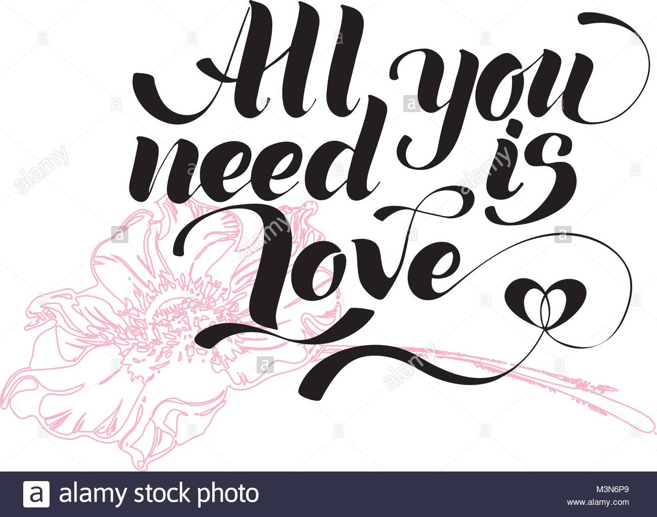 1300x1023 All You Need Is Love. Valentines Day Calligraphy Glitter Card