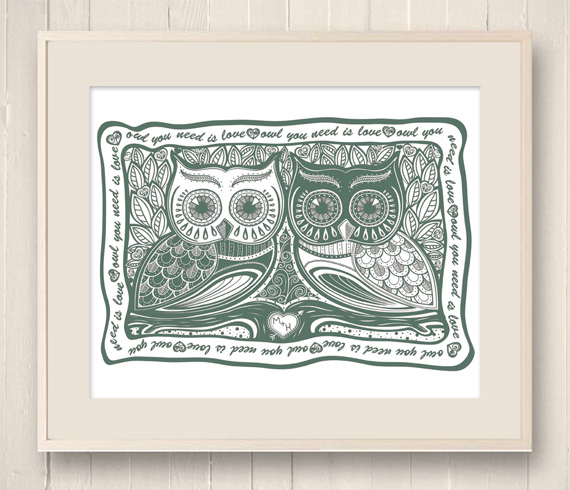 570x490 Helen Naylor Illustration Owl You Need Is Love Illustration.