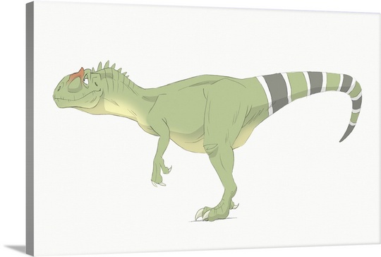 540x364 Allosaurus Pencil Drawing With Digital Color Wall Art, Canvas