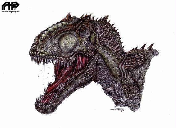 570x414 Allosaurus Portraitdrawing By Appaleoart On Etsy Dinosaurs