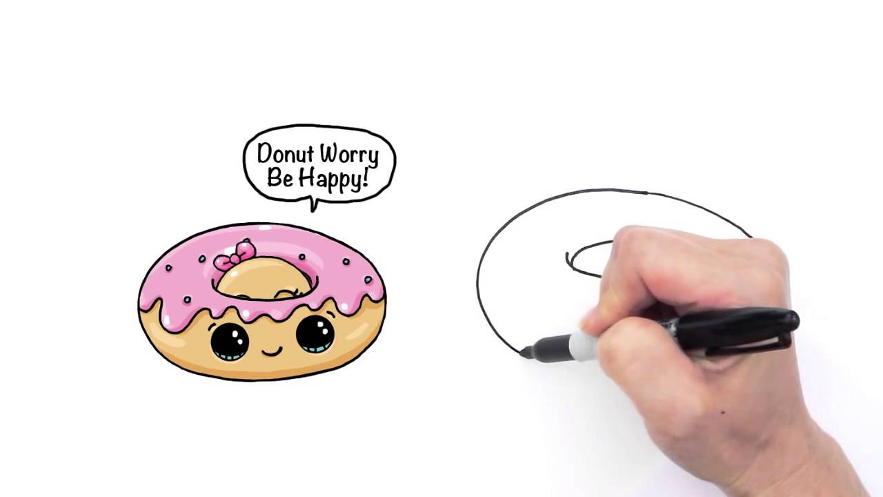 1280x720 How To Draw A Cartoon Donut Cute And Easy