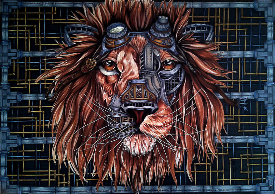 880x619 Drawing A Steampunk Lion, Step By Step!