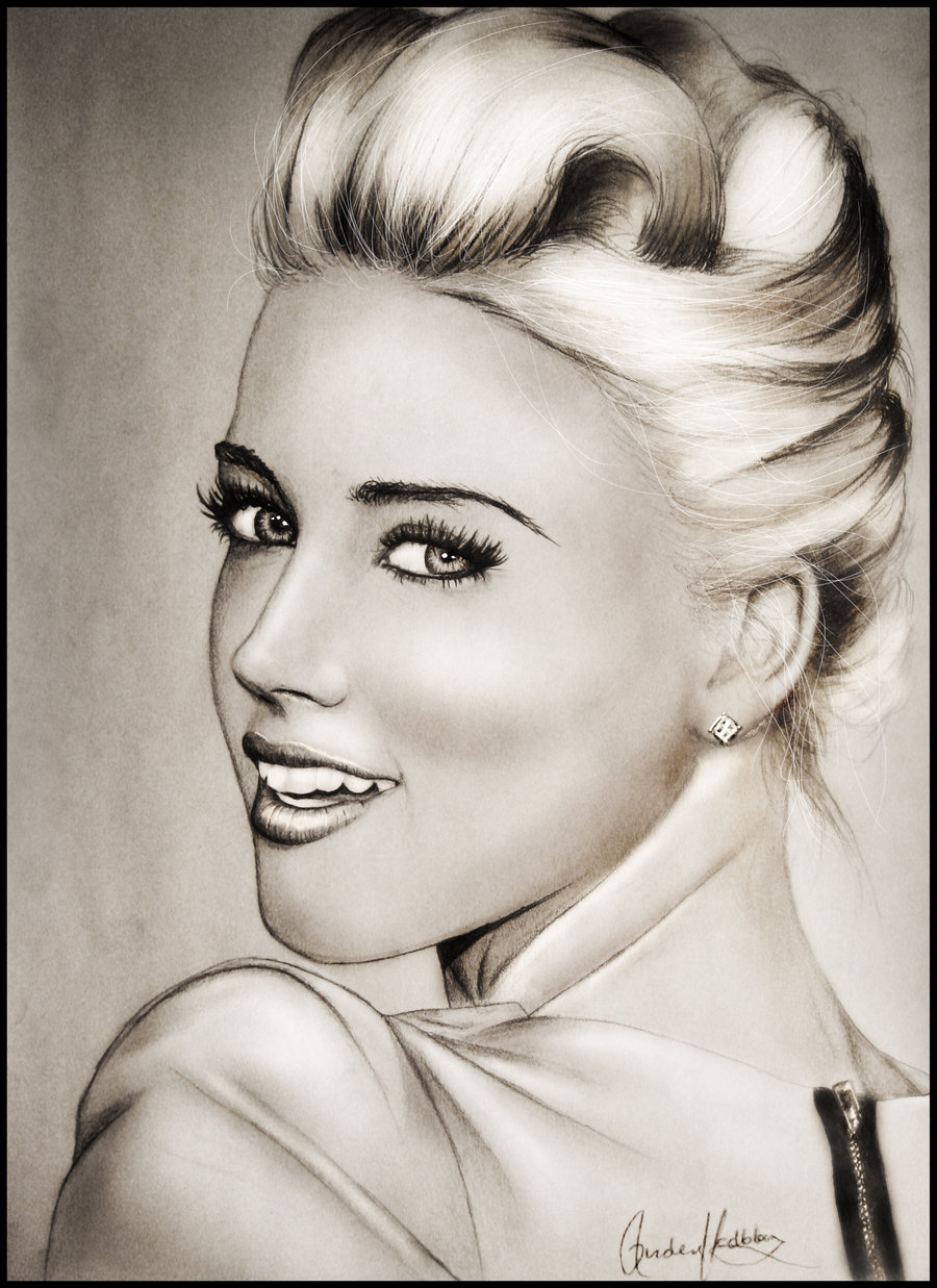 900x1237 Amber Heard Drawing By Lordfarbror