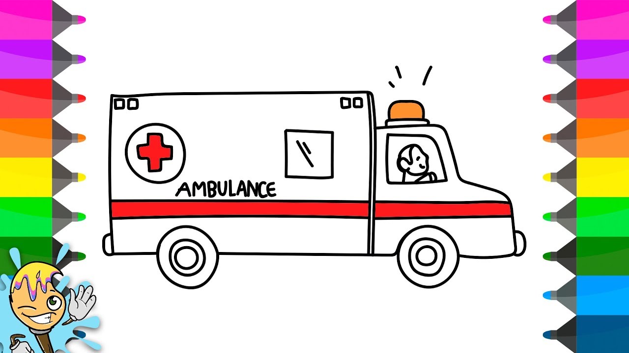 1280x720 How To Draw Ambulance. Coloring Pages. Learning Drawing Creativity