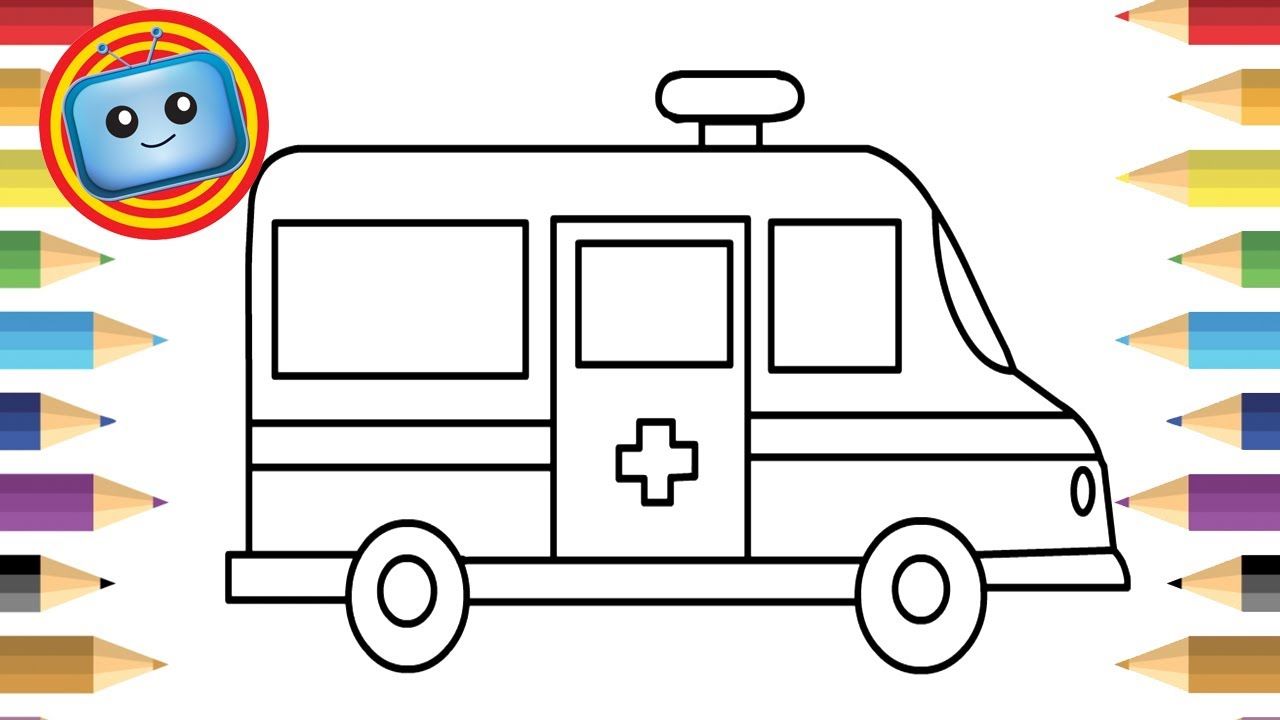 1280x720 How To Draw An Ambulance Colouring Book Simple Drawing Game