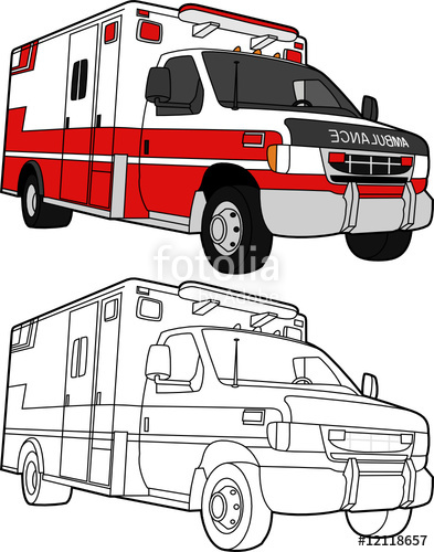 393x500 Vector Drawing Of An Ambulance
