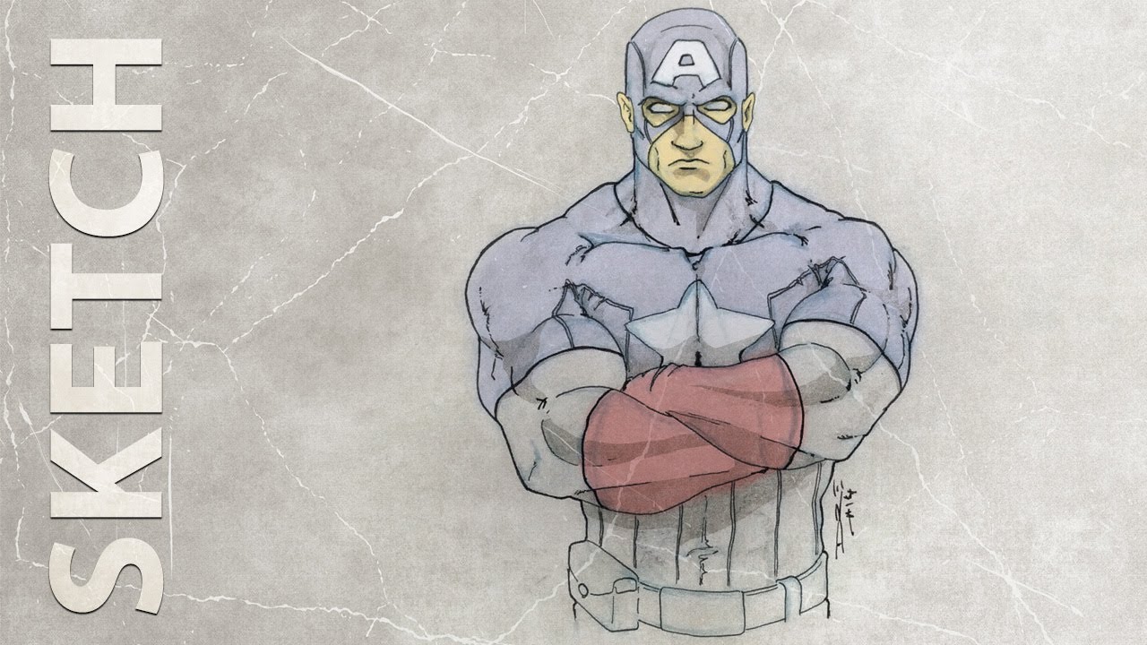 1280x720 How To Draw Captain America Hd Sketch