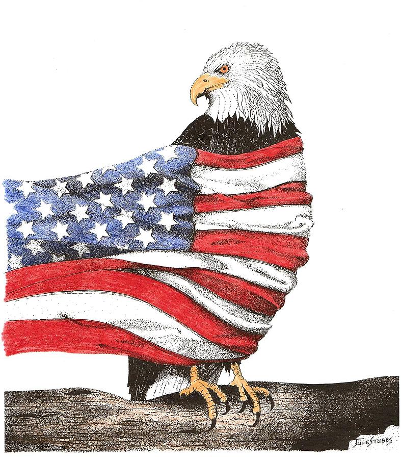 787x900 American Eagle Drawing By Julie Stubbs