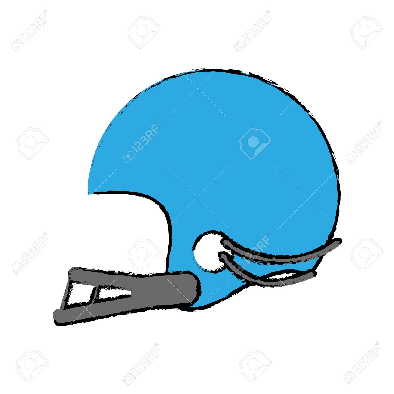 1300x1300 Drawing Blue American Football Helmet Sport Vector Illustration