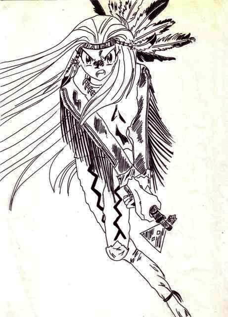 461x640 Native American Girl Warrior By Meahriah