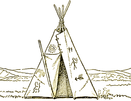 450x347 Teepee Drawing How To Draw Native American Teepees Step By Step