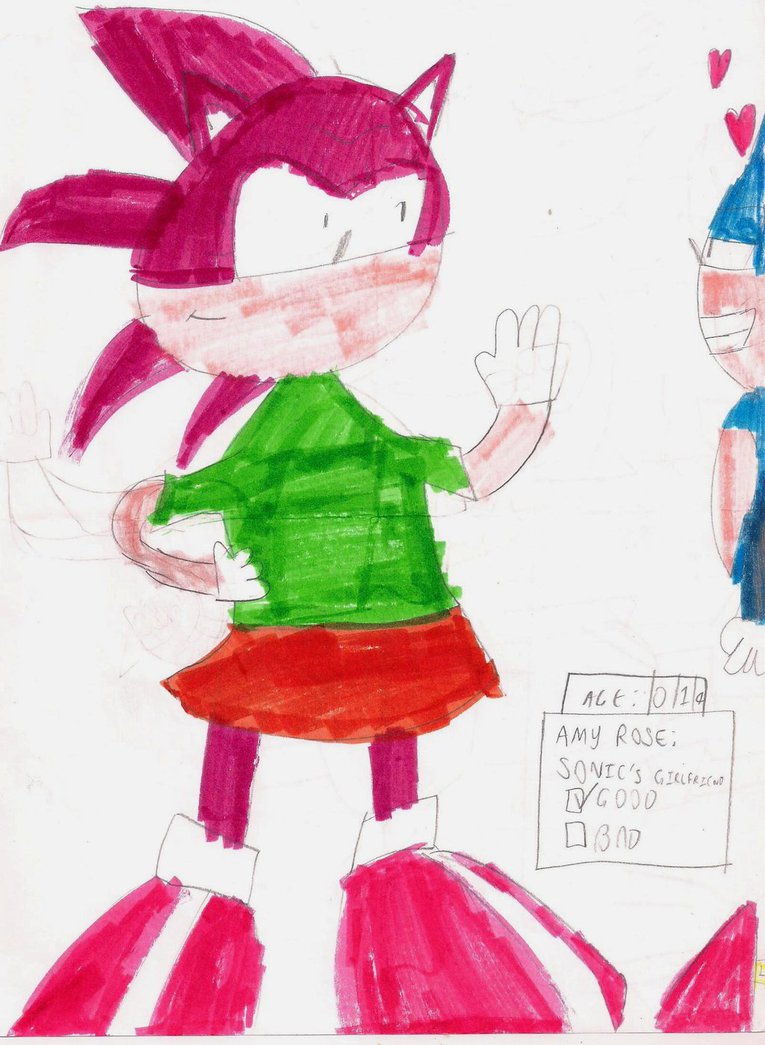 765x1045 My First Amy Rose Drawing By Germanname
