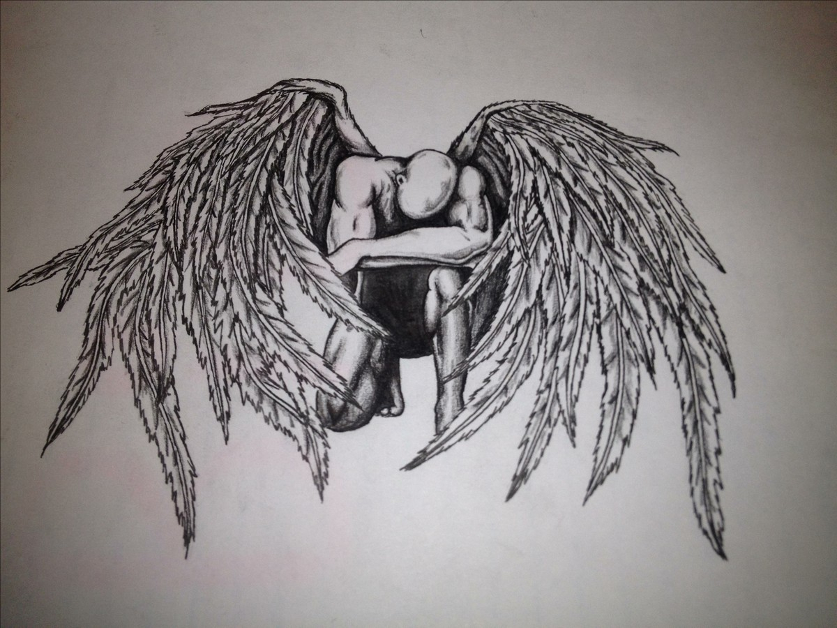 1200x900 Drawing Of An Angel Drawings Of Angel Wings Free Download Clip