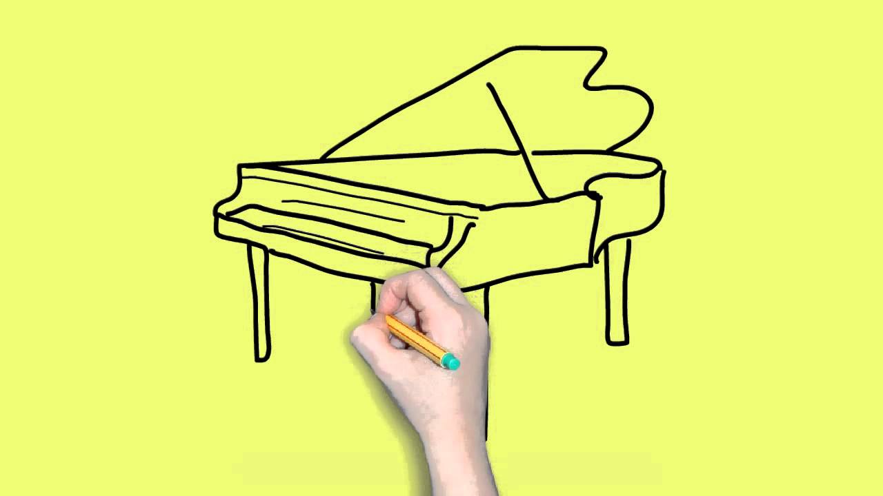 1280x720 How To Draw A Piano Easy For Kids