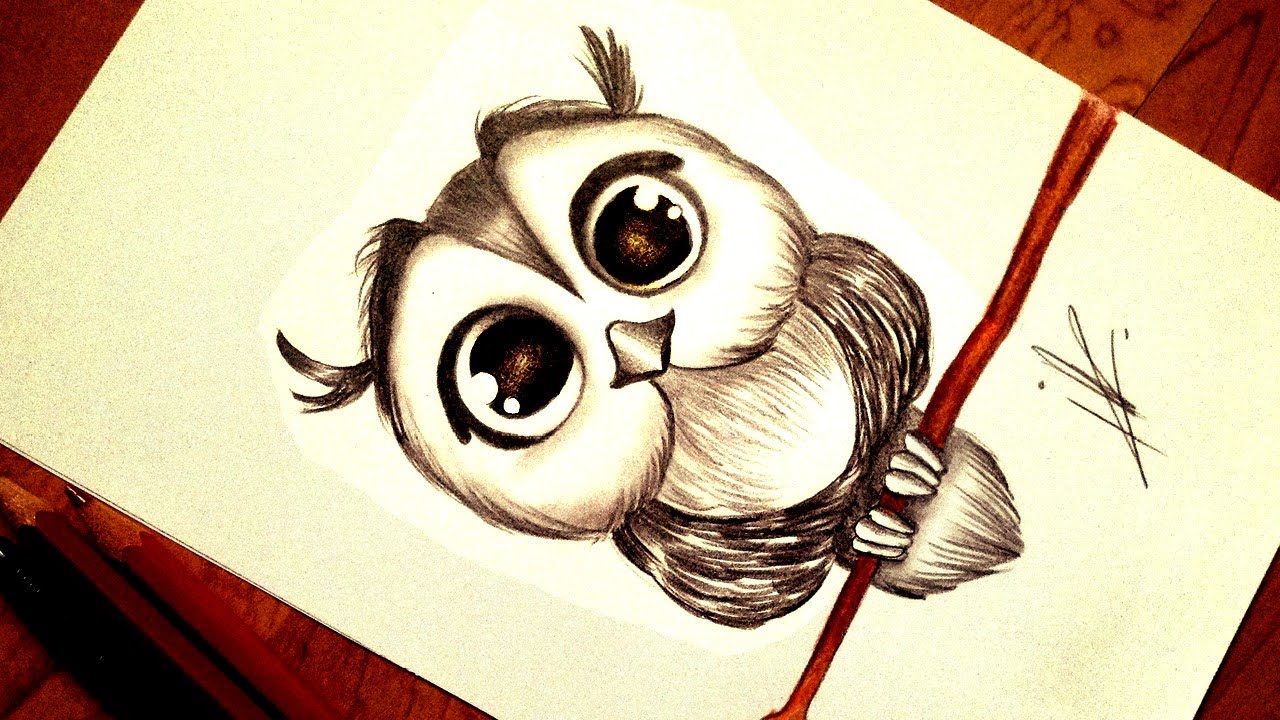 1280x720 Drawing A Kawaii Baby Owl
