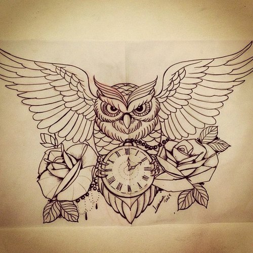500x500 Awesome Owl Drawing Tattoos I Like Tattoo, Tatting