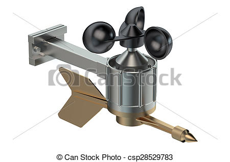 450x317 Anemometer Closeup Isolated On White Background Stock Illustration
