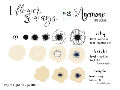 400x300 1 Flower, 3 Ways Drawing Tutorial