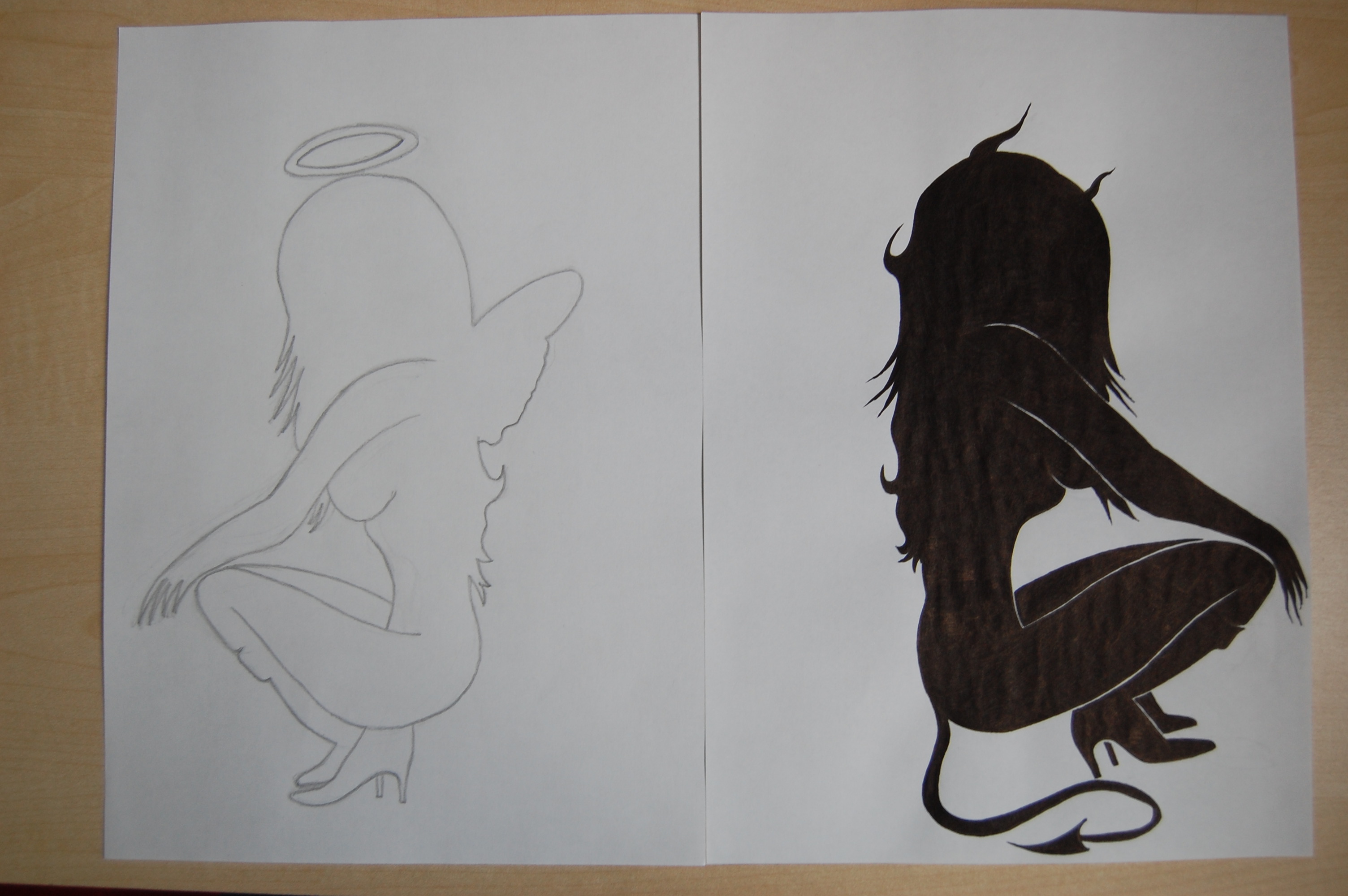 3008x2000 Angel V Devil