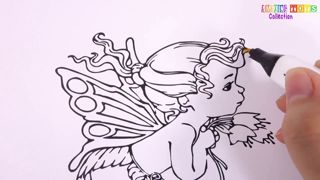 1280x720 Baby Angel Coloring Pages Angel Baby Drawing And Colouring Book