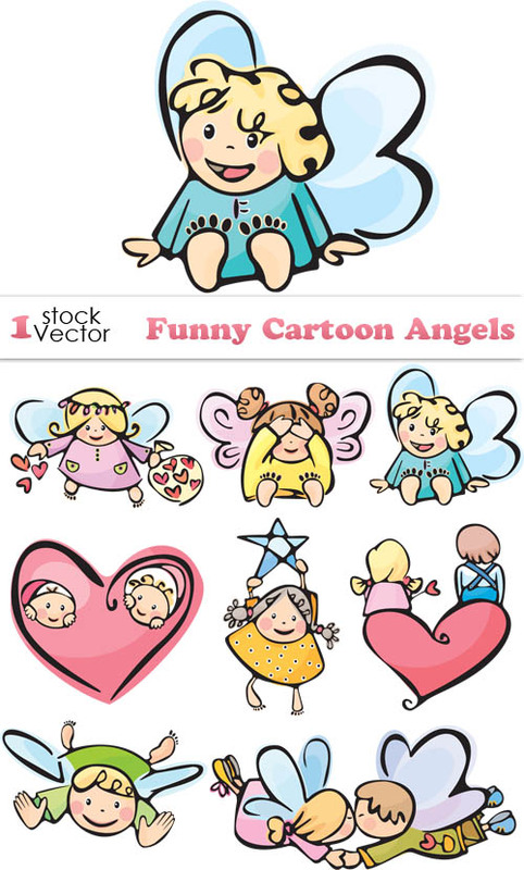 482x800 Funny Cartoon Angels Vector Drawing Funniest