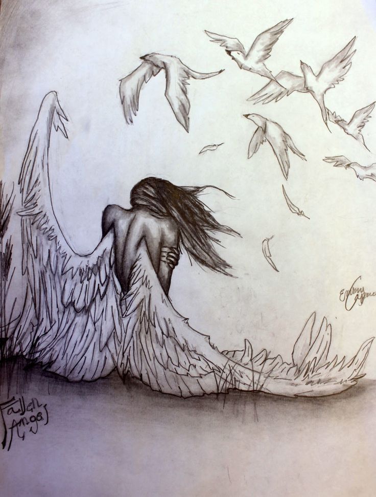 736x971 Pencil Drawings Of Angels And Demons