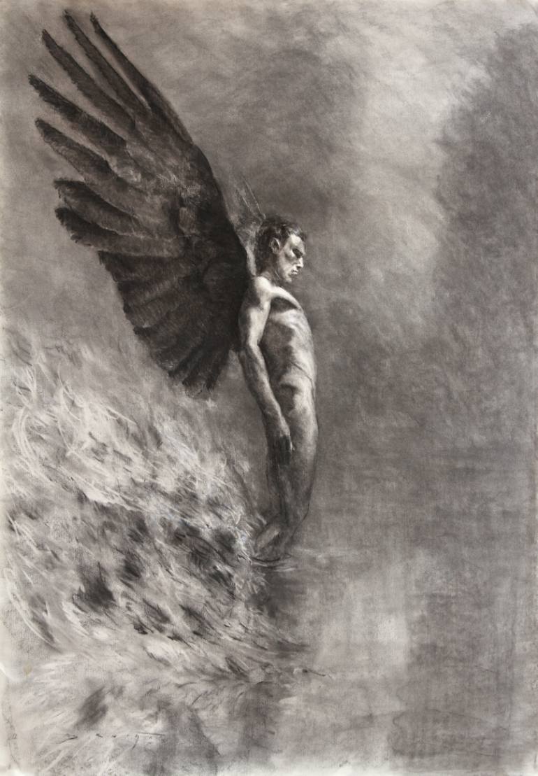 770x1109 Saatchi Art Rising Angel Drawing By David Knight