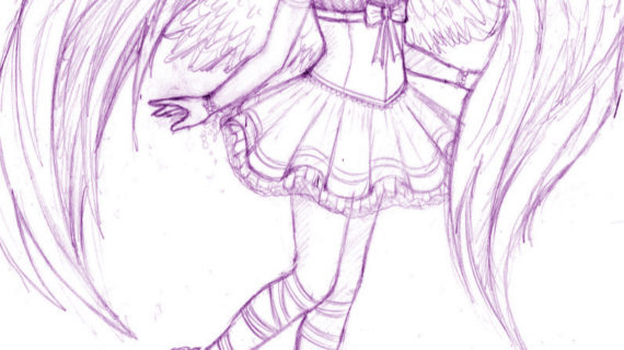 570x320 Anime Angel Drawing Anime Angel Drawing