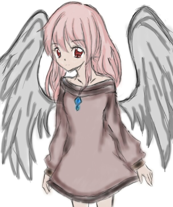 608x725 Anime Angel Drawing. [Izayoi Totsumipinkyyanachan]