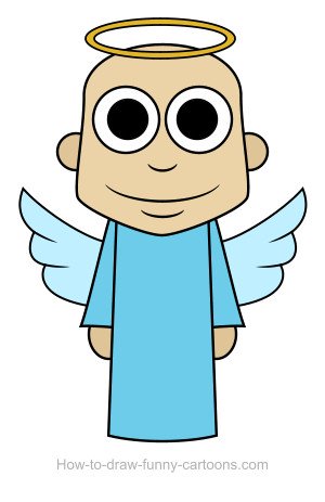 300x463 Angel Drawing (Sketching + Vector)