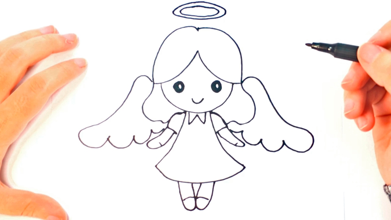 1280x720 How To Draw A Angel For Kids Angel Easy Draw Tutorial
