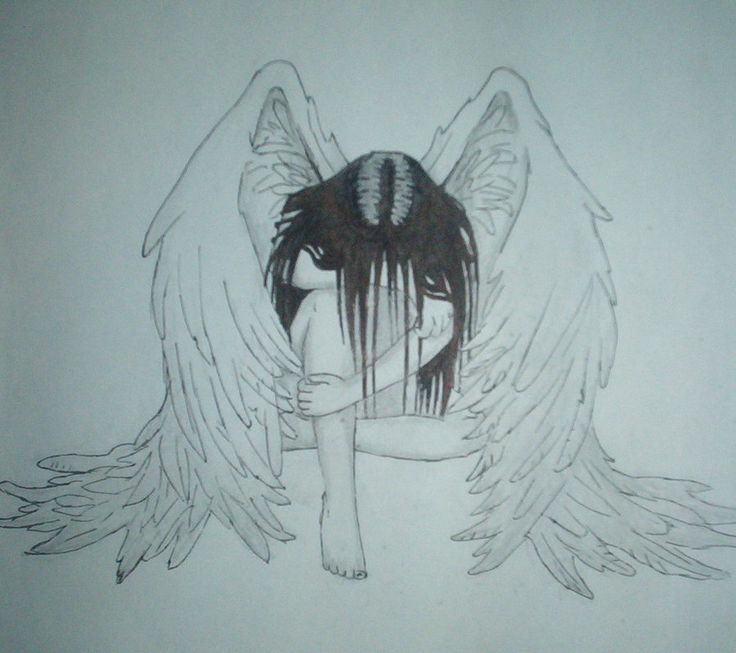 736x653 Sad Angel Drawing