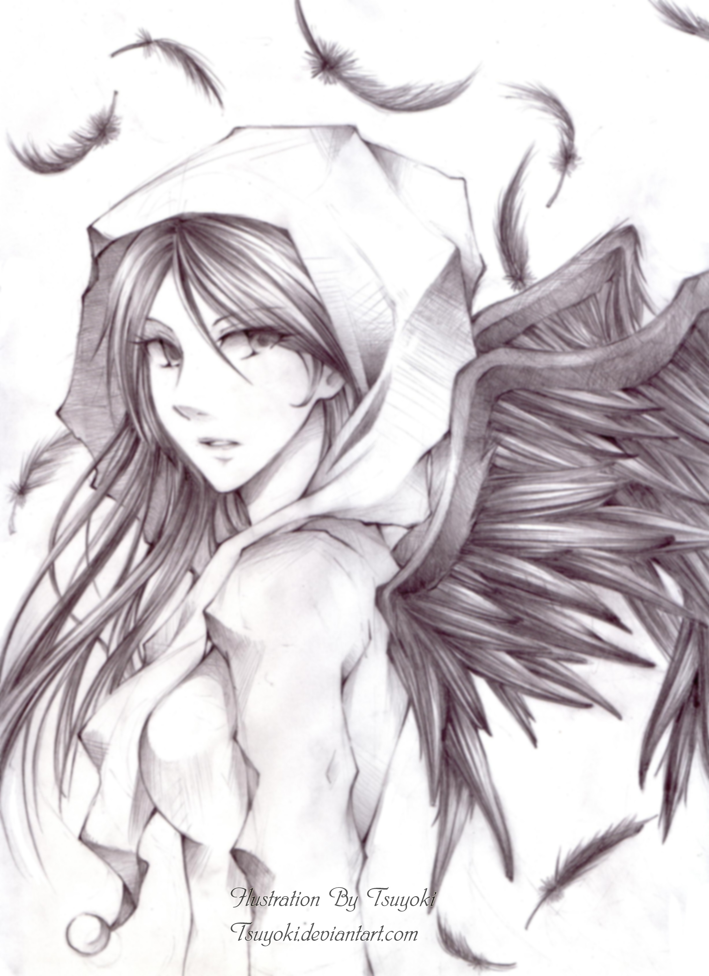 2453x3376 Anime Angel Drawings In Pencil