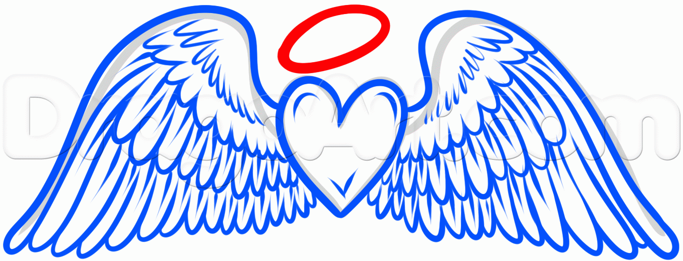 1363x521 How To Draw Angel Wings Tattoo, Step By Step, Tattoos, Pop Culture