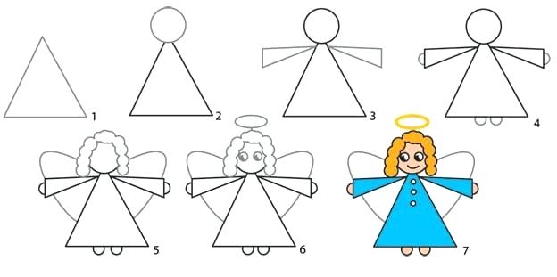 624x311 How To Draw A Angel How To Draw An Angel For Children Doodles