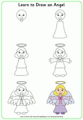 320x461 Learn To Draw An Angel Christmas Amp Winter Drawing Ideas Easy