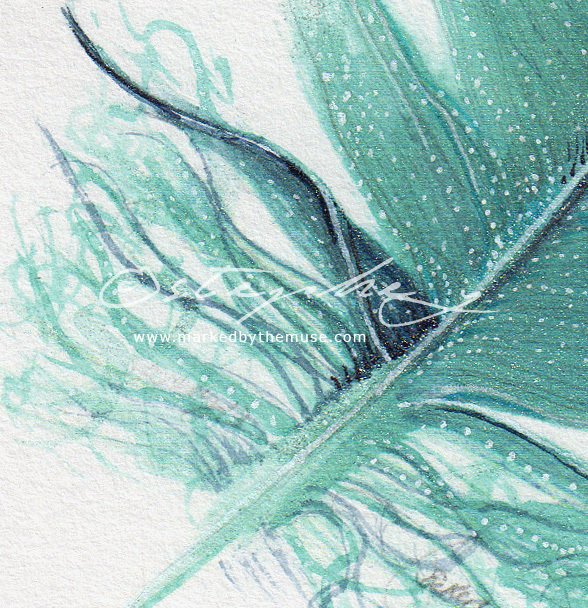 588x608 Personalized Angel Feather Drawing Inspirational Artwork Marked