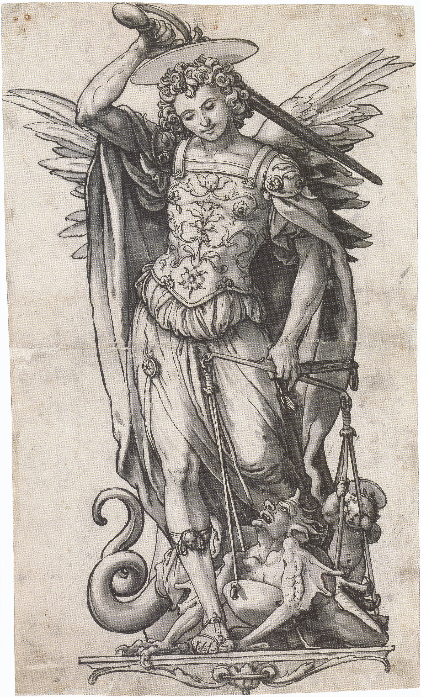 1763x2920 Filethe Archangel Michael Weighing Souls, By Hans Holbein
