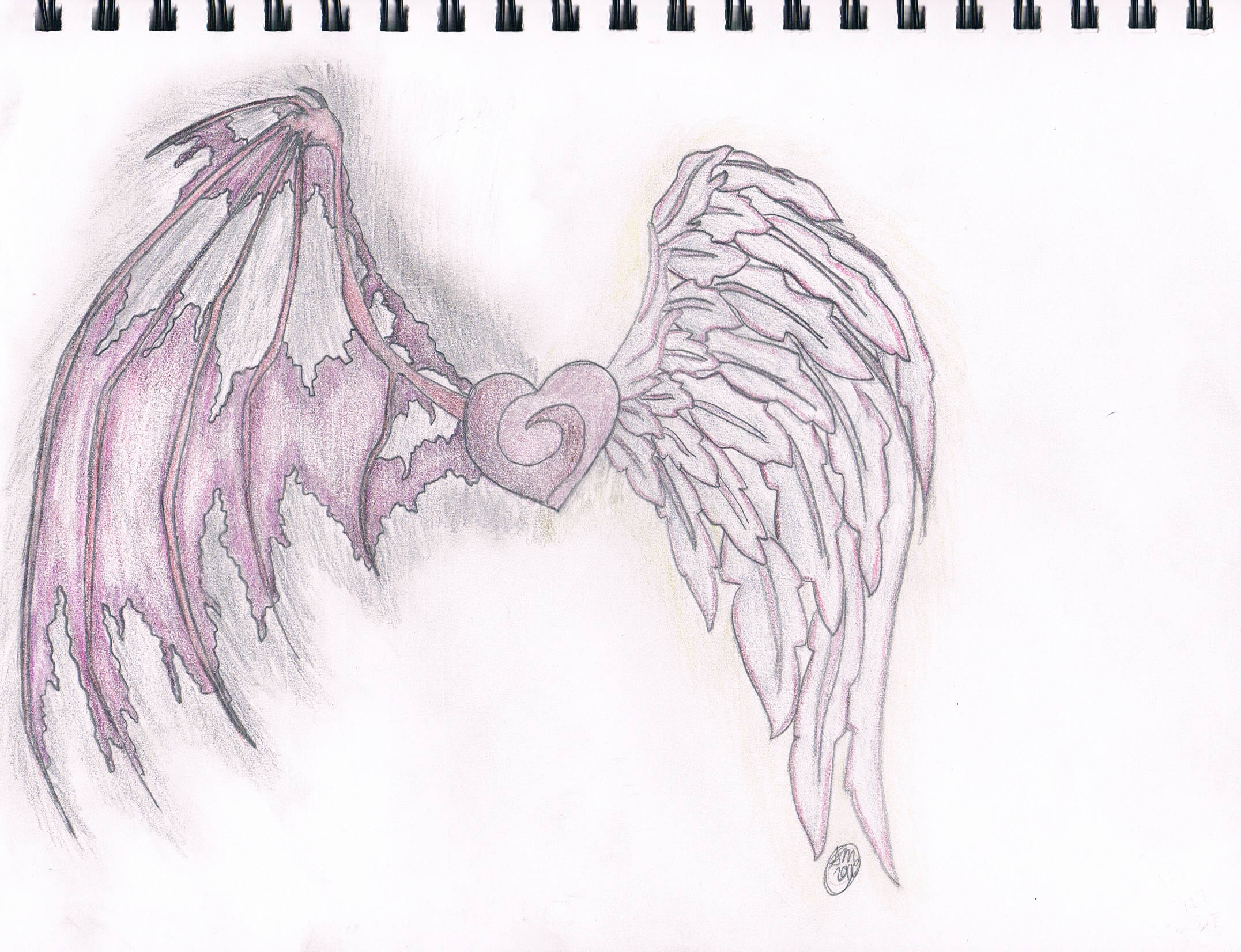 2153x1653 Angel Heart By Queendragonology