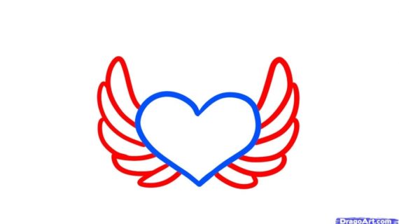 570x320 How To Draw A Heart How To Draw Angel Hearts Step Step Tattoos Pop