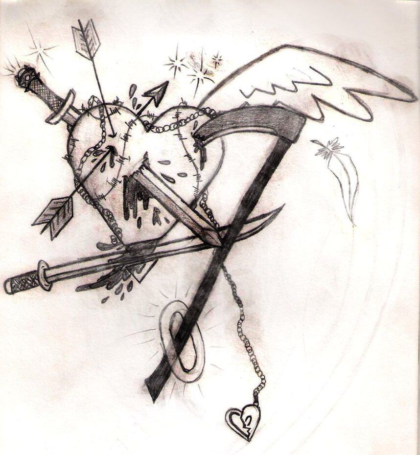 858x930 Stabbed Angel Heart Lt3 Drawings Angel Heart
