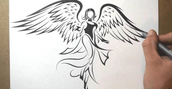 580x300 Tag A Simple Drawing Of An Angel