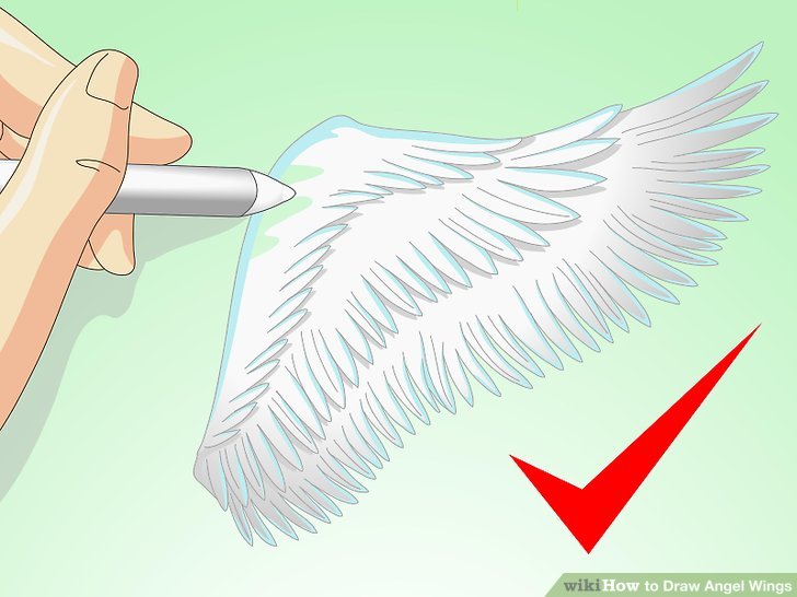 728x546 How To Draw Angel Wings 14 Steps (With Pictures)