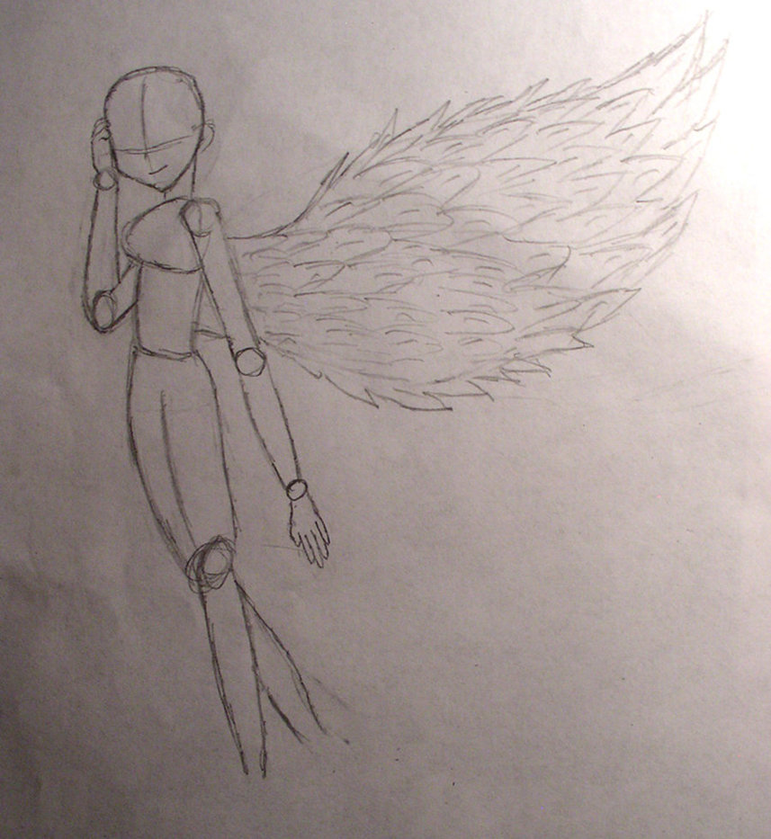 857x933 Angel Girl (Base Rough Sketch) By Wings101