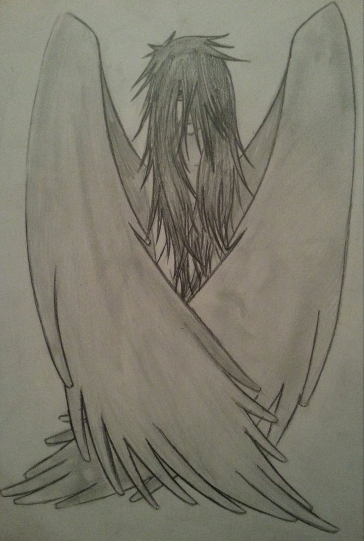 734x1089 Angel Wings Folded By Dannymacuilliam