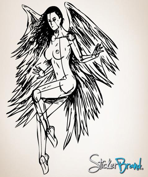 477x570 Vinyl Wall Decal Sticker Angel Wings Sketch