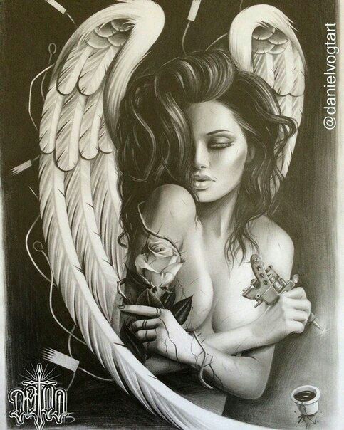 483x604 Tattoo, Angel And Draw