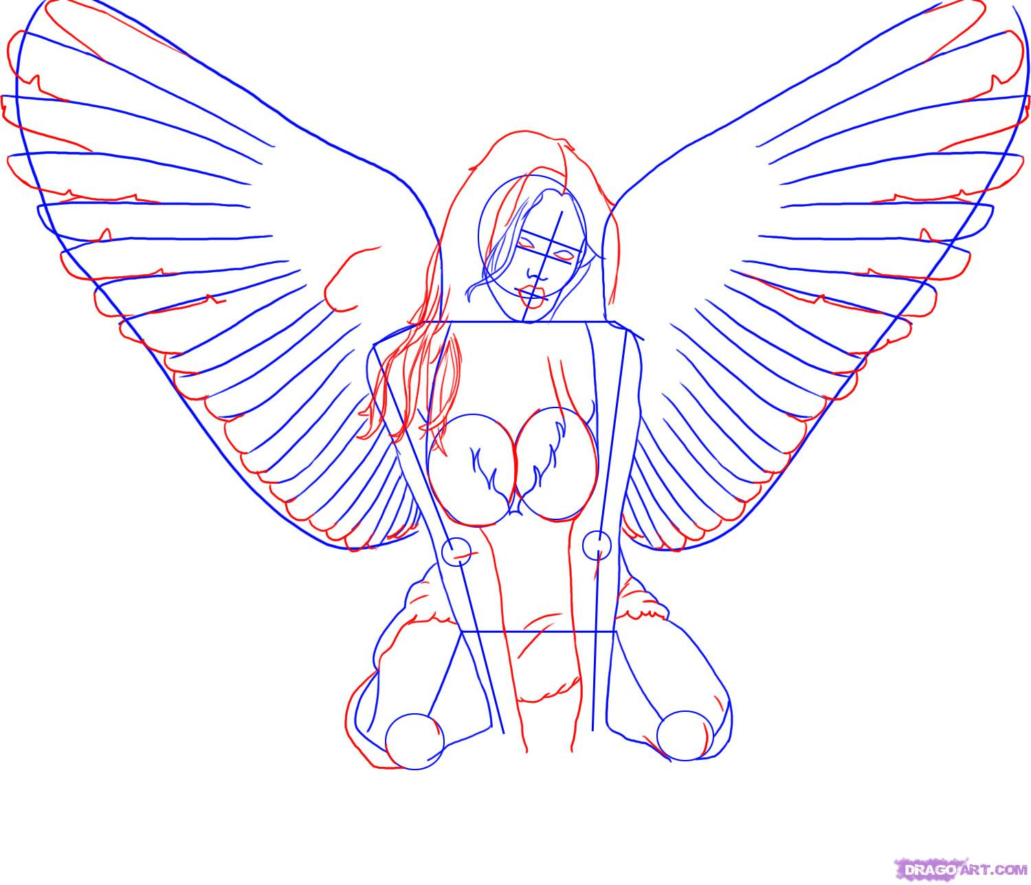 1500x1288 Drawing Angels Step By Step Angel Drawing Stepstep How To Draw