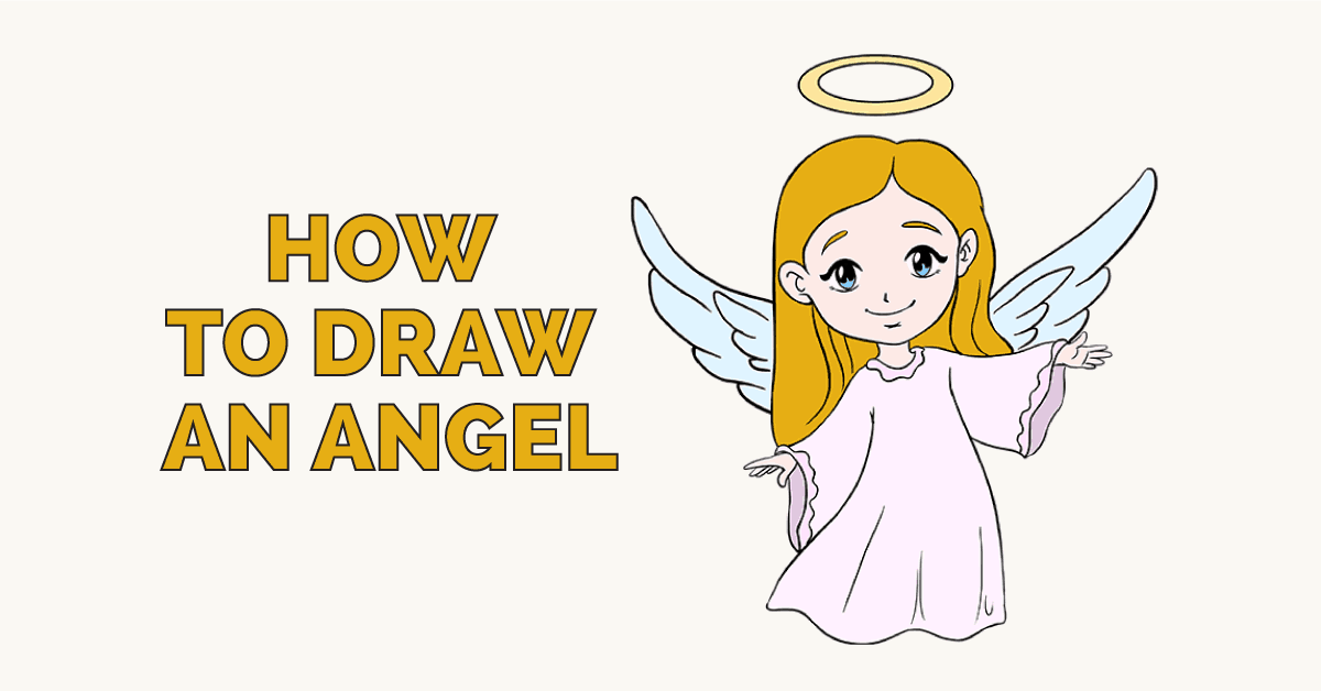 1200x628 How To Draw An Angel In A Few Easy Steps Easy Drawing Guides